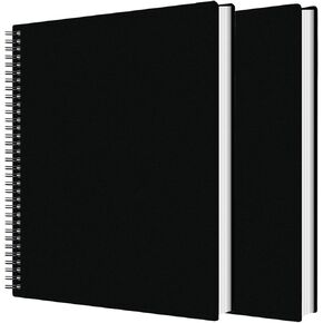 2Pcs Portfolio Binder with Plastic Sleeves, 60 Pockets Presentation Book Display 120 Pages File Folder for Artwork, Sheet Music, Document, Diamond Painting