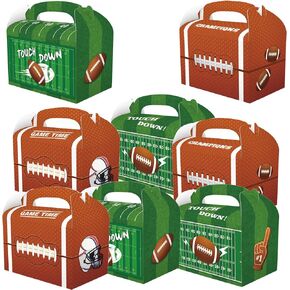 CPTBAG 12 Pack Football Party Favors Boxes Touch Down Candy Goodie Boxes Gold Black Football Sports Theme Gift Treat Boxes for Sports Themed,Tailgate,Football Birthday Party Decorations