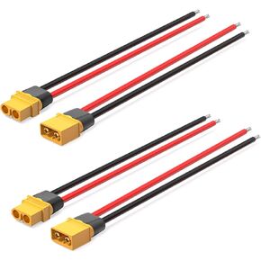 2 Pairs XT60 Plug Male and Female Connector with 12AWG Cable XT60 Connector for RC Lipo Battery Drone(5.9Inchs)