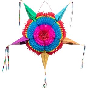 Piñata المكسيكي (متوسط ​​26 بوصة) - بيناتا أصيلة مصنوعة يدويًا لحفلة عيد الميلاد - Piñatas Para Cumpleaños - Fiesta Piniata - Mexican Star Pinata - Cinco de Mayo Pinatas
