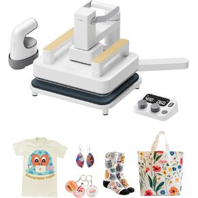 xTool Heat Press Machine 3-in-1 Kit, Smart Press & Mini Iron Press with Platform & Control Pod, 10-25KG High Pressure, Detachable Portable Heat Press Machine for T-Shirts Vinyl Sublimation Crafts