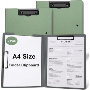 1 PCS A4 Clipboards Foldable,Folding Clipboard,360°Cover Folder Clipboard,Plastic Clipboards with Double Low Profile Clip,A4 Size File Folder Storag Clip Board for A3 A4 Paper Clip Boards-Black