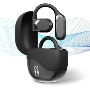 AI ترجمة سماعات الأذن ، Open Ear Ai Translation Translation Pods Pods Translator Translator Oerbuds ، 144 Languages ​​& Escals Translation في الوقت الفعلي الاشتراك المثالي لأعمال السفر (Black)