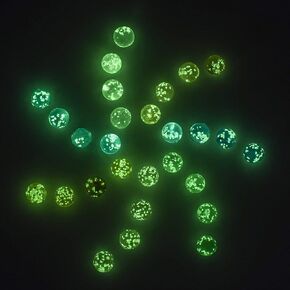 Glass Marbles for Kids Glow in the Dark Marbles ، Marbles Roofers Games Bag من صينيين من الرخام الزجاجي الملونين بالجملة الصغيرة الصغيرة الرخيصة ذات الأحجام المتنوعة (30 جهاز كمبيوتر شخصي ، 5/8 بوصة)