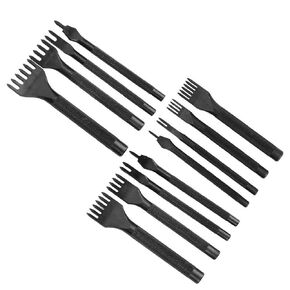 4Pcs Prong Leather Craft Tool Prong Hole Punch Set Lacing Stitching Chisel for DIY Handicrafts Art Leather Stitching(5mm)