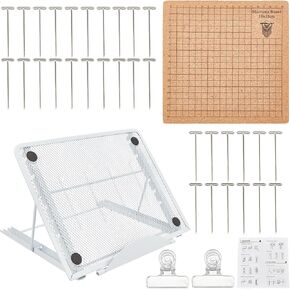 8 × 8 بوصة لوحة MacRame وحامل قابل للتعديل المعدني مع 50 T دبابيس ومقاطع 2 ، يوفر MacRame Tools لوحة مشروع Macrame شبكات مزدوجة من أجل إنشاء سوار الحبل