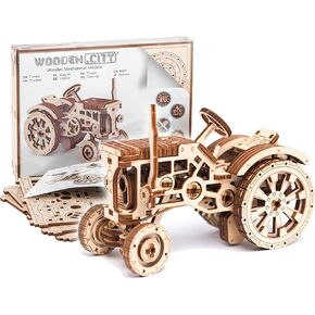 WOODEN.CITY 3D Wooden Tractor Puzzle - Model Tractor Kit for Adults - 164 Parts