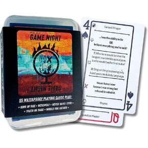 Truth or Dare, Werewolf, Would You Rather, Kings Cup, Never Have I Ever & More: 5 Social Party Games in 1 Waterproof Deck of Playing Cards - Game Night