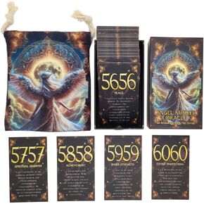 ASVP Shop Angel Number Oracle Card Deck - 60 Guidance & Affirmation Cards for Spiritual Growth, Daily Inspiration, Meditation, & Manifestation - Includes Box & Carrying Bag