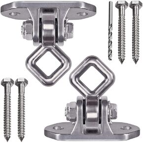 IOH Set of 2 Heavy Duty Swing Hangers Stainless Steel 304 antirust【2500 lb Capacity】 180° Silent Swing, Playground Porch Yoga Seat Trapeze, Hammock Chair, Hanging Kit, Swing Set Indoor Outdoor