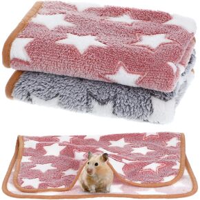 Guinea Pig Bedding 2Pcs Waterproof Guinea Pig Blankets Absorbent Guinea Pig Cage Liners Small Animal Sleep Mat for Hamster Ferret (23.6 x 15.7 Inch)