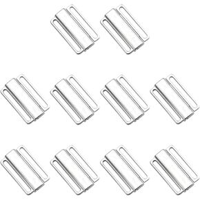 10 Sets Silver Alloy Buckles ID 20mm Bra Front Buckles with Hooks Metal Multi Color Buckles Accessories Lingerie Pair Buckles for Suspenders Bikinis DIY Lingerie Sewing Connecting Buckles
