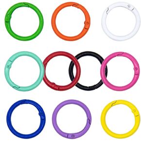50pcs 10 Color 1.2in/33mm round Rings O Rings O ، وتجميل سبيكة الزنك متعددة الأغراض مشبك السلسلة المشوهة الزناد خطافين المفاجئة