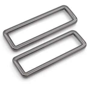 CRAFTMEMORE 2 Inch Rectangle Rings Buckle Metal Rectangular Buckle Loop for Bag Belt Strap Quality Finish 4 pcs SCLP (2 Inches Loop, Gunmetal)