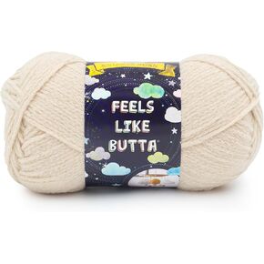 Lion Brand Yarn Feels Like Butta, Soft Yarn for Crocheting and Knitting, Velvety, Neutral, 1 Pack