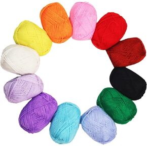 SUNTQ 12x20g Acrylic Yarn for Crocheting, 480 Yards Assorted Colors Yarn Bulk Mini Skeins Crochet Kit for Beginners, Soft Knitting Yarn Multicolor Yarn Set for Crochet & Knitting & Art Project
