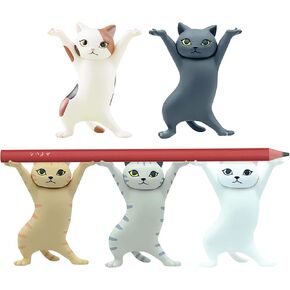 Cute Gifts Desk Decor Funny Office Decor Cute Pen Holder Funny Office Desk Kawaii Dancing Cat (5 Cats Set)