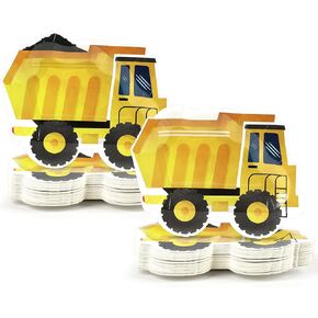 50 Count Construction Shaped Paper Plates Car Construction Party Disposable Plates Truck Construction Party Plates Truck Theme Party Dinnerware Plate for Truck Theme Birthday Party Supplies Decoration