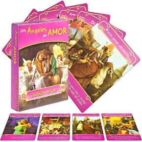 Cartas de Oraculos en Español, 44 Spanish Lovers Romance Oracle Cards, Angel Oracle Cards, Ideal for Learning, Daily Readings, Healing