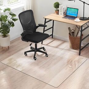 Crystal Clear Office Chair Mat for Hardwood Floor, 1/8" Thick 55" x 35" Floor Mat for Office Chair, Heavy Duty Desk Chair Mat for Hard Wood