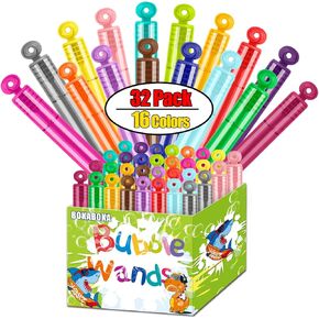 32pack 16 ألوان صغار الفقاعات المصغرة ، فقاعات كبيرة ، كرنفال بريزسبارتي ، تشكيلة للأطفال للأطفال ، حفل زفاف ، عيد الهالوين ، عيد الميلاد ، في الهواء الطلق ، عيد ميلاد تحت عنوان ، حقائب Goodie