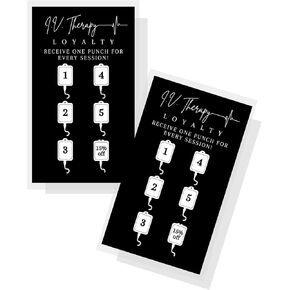 IV Intravenous Therapy Loyalty Card | 50 Pack | 2x3.5" inch Business Size Card | Drip Vitamin IV Supplies | Hydration Therapy | Black Card Design