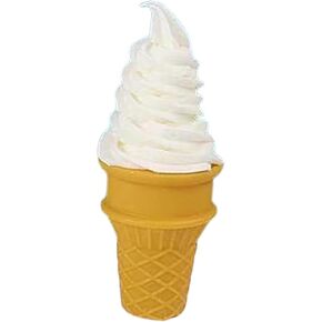 Fenteer Fake Ice Cream Cone Simulation Ice Cream Food Model Realistic Pretend Food Toy for Decoration Fake Cupcake Prop Desktop Decor Display, White