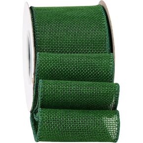 Dark Brown Burlap Ribbon 2-1/2 Inch, Coffee Solid Ribbon with Wired Edge for Big Bow, Wreath, Christmas Tree, Outdoor Decoration, 10 Yards/Roll.