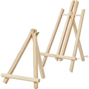 2 Pcs Tabletop Easels, 9 Inch & 17 Inch Wood Easels, Easel Stand for Painting Canvases Art Crafts Tripod, Painting Party Easel, Kids Student Tabletop Easels for Painting, Portable Sign Holder