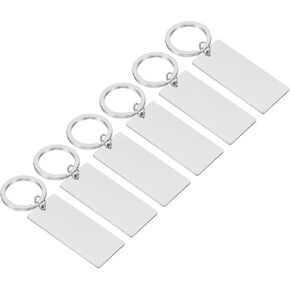 PATIKIL Metal Stamping Blanks, Metal Keychain Blanks Rectangle Stamping Tags Blanks Name Tag for Laser Engraving