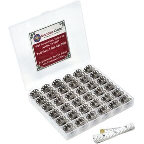 Mandala Crafts Empty SA156 Bobbins for Brother Sewing Machine - 25 Clear Plastic Bobbins for Singer Sewing Machine - Class 15j Bobbins for Kenmore Bernina Janome Elna