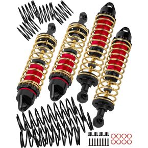 RC Big Bore Shocks Absorber Upgrades Part for 1/10 Slash/Rustler/Stampede/Bandit 4X4(VXL) 4WD,Slash/Rustler/Stampede/Bandit 2WD(VXL),Alloy Aluminium Front Rear RC Shocks 4PCS,Navy Blue