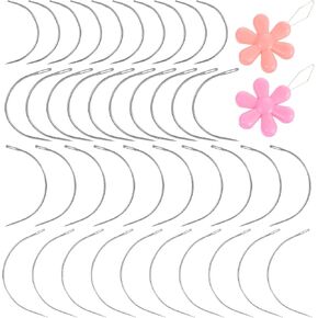 42PCS Curved Needles Sewing 1.4"/1.5"/2"/2.3" C Type Upholstery Needle Hand Weaving Sewing Needles for Carpet Leather Canvas Repairing, Blocking Knitting, Modelling and Crafts