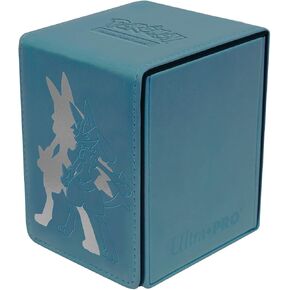 Ultra Pro Elite Series Alcove Flip Deck Box for Pokémon Cards, Magic the Gathering & Baseball Cards - Strong Magnetic Closure, Holds 100+ Sleeved Cards - Lucario Design