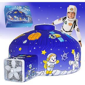 Skywin Inflatable Tent for Kids (Space), Inflatable Air Tent for Kids Sets Up and Stores Away in Seconds, Improved Blow up Fort (Fan NOT Included)