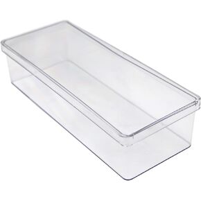 Four (4) Crystal Clear Hard Plastic Display Case for Collectibles, Clear Gift Box for Party Favors, 8" L x 4" W x 4" H, Made in USA