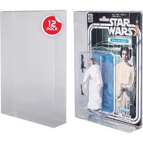 EVORETRO Plastic Box Case Protector for Hasbro Star Wars 40th Anniversary Edition 6 inches Carded Toy Action Figures - 12 Pack - 0.35mm Clear, Scratch, Dust, Impact, Resistant Protective Case