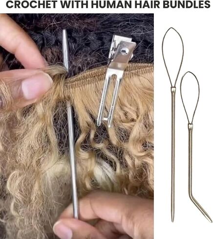 Illusion Crochet Needle Hook for Hair Extensions, Crochet Braids, Interlocking Locs, and Human Hair Bundles (Set II) in Saudi Arabia