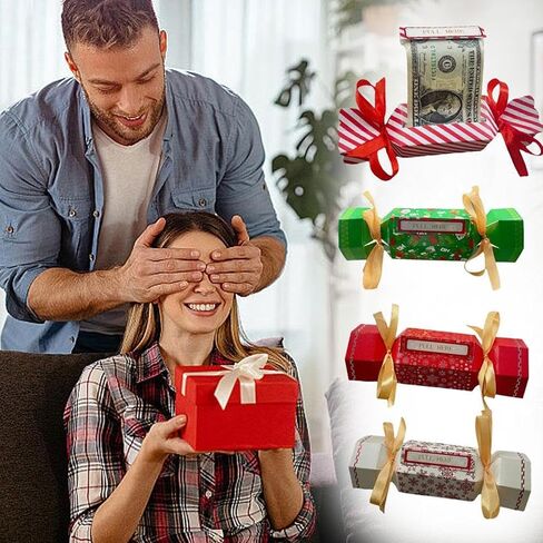 4 مساءً حاملي أموال عيد الميلاد للحصول على نقود ، مستوحاة من الحلوى ، سحب الأموال ، و DIY Rectangle Christmas Money Aull Pouch Kit For Cash Gift ، Hishaft Party Gifts Fox for Cash Pull in Kuwait