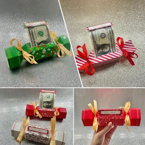 4 مساءً حاملي أموال عيد الميلاد للحصول على نقود ، مستوحاة من الحلوى ، سحب الأموال ، و DIY Rectangle Christmas Money Aull Pouch Kit For Cash Gift ، Hishaft Party Gifts Fox for Cash Pull in Kuwait