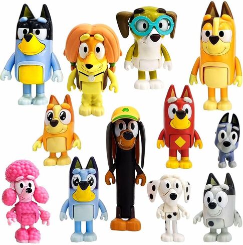 12 PCS Wolfs-Bluey Family&Friend playset Action Figures Pack, Wolves-Bluey Action Collectible Figurines for Birthday Cake Topper or Gift in Saudi Arabia