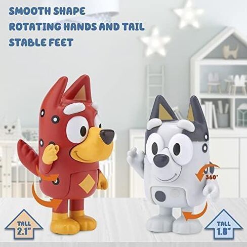 12 PCS Wolfs-Bluey Family&Friend playset Action Figures Pack, Wolves-Bluey Action Collectible Figurines for Birthday Cake Topper or Gift in Saudi Arabia