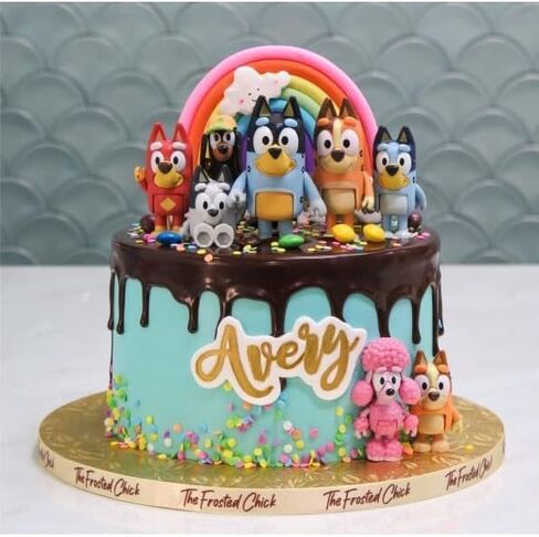 12 PCS Wolfs-Bluey Family&Friend playset Action Figures Pack, Wolves-Bluey Action Collectible Figurines for Birthday Cake Topper or Gift in Saudi Arabia