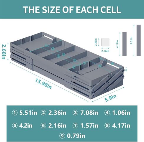 Multi Level Smart Drawer Organizer – 3 Tier Expandable Drawer Organizer – Jewelry, Junk, Makeup, Silverware Storage Organizer – Perfect for Kitchen, Desk, Medicine Cabinet & More（SMALL，Grey） in Kuwait