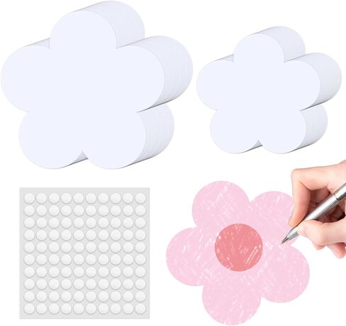 100Pcs Floral Shaped Paper Cutouts White Flower Blank Cut-Outs Boho Classroom Bulletin Board Accent Party Supplies DIY Banner Crafts in Saudi Arabia