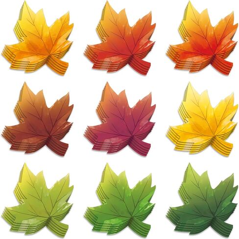 Geyee 108 Pcs Leaf Cutouts Paper Fall Maple Leaves Cut Outs Watercolor Classroom Bulletin Board Decorations Autumn Die Cut for Teachers Kids DIY Craft in Kuwait