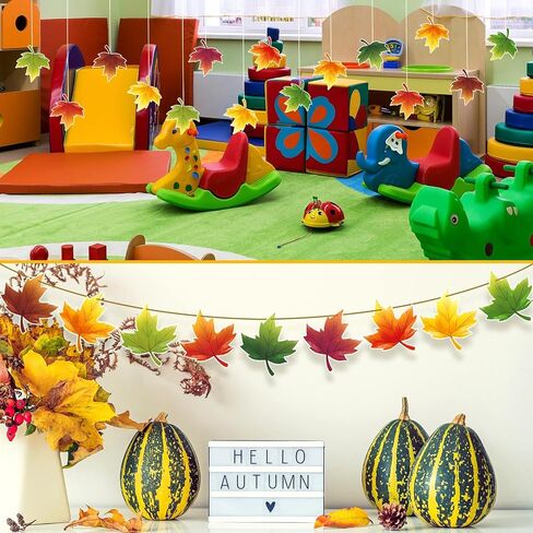 Geyee 108 Pcs Leaf Cutouts Paper Fall Maple Leaves Cut Outs Watercolor Classroom Bulletin Board Decorations Autumn Die Cut for Teachers Kids DIY Craft in Kuwait