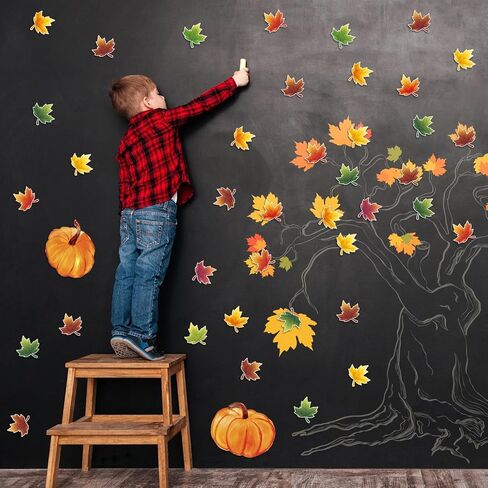 Geyee 108 Pcs Leaf Cutouts Paper Fall Maple Leaves Cut Outs Watercolor Classroom Bulletin Board Decorations Autumn Die Cut for Teachers Kids DIY Craft in Kuwait