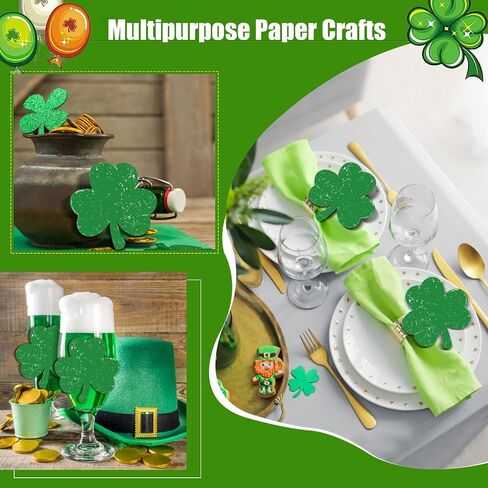 72 PCS St. Patrick's Day Shamrocks Crapouts Shamrocks Cutts 6 inch Clover Green Clover Cuts for Irish St. Patrick's Day Party ، مشاريع الحرف المدرسية للأطفال ، زخارف لوحة الإعلانات in Saudi Arabia