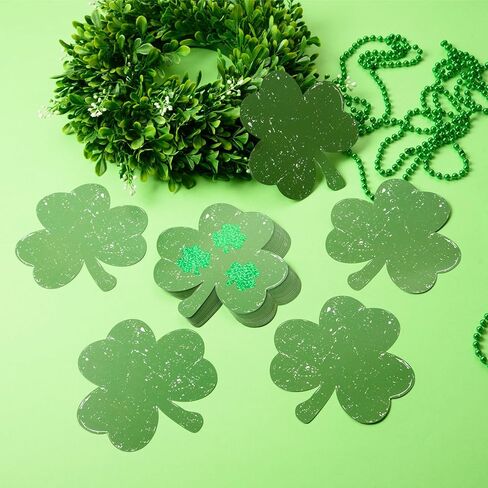 72 PCS St. Patrick's Day Shamrocks Crapouts Shamrocks Cutts 6 inch Clover Green Clover Cuts for Irish St. Patrick's Day Party ، مشاريع الحرف المدرسية للأطفال ، زخارف لوحة الإعلانات in Saudi Arabia